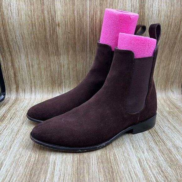 Fugashin Pour‎ Story Et Fall Chelsea Boots Men's Size 9 EU 42 Brown Suede Shoes - Picture 3 of 10